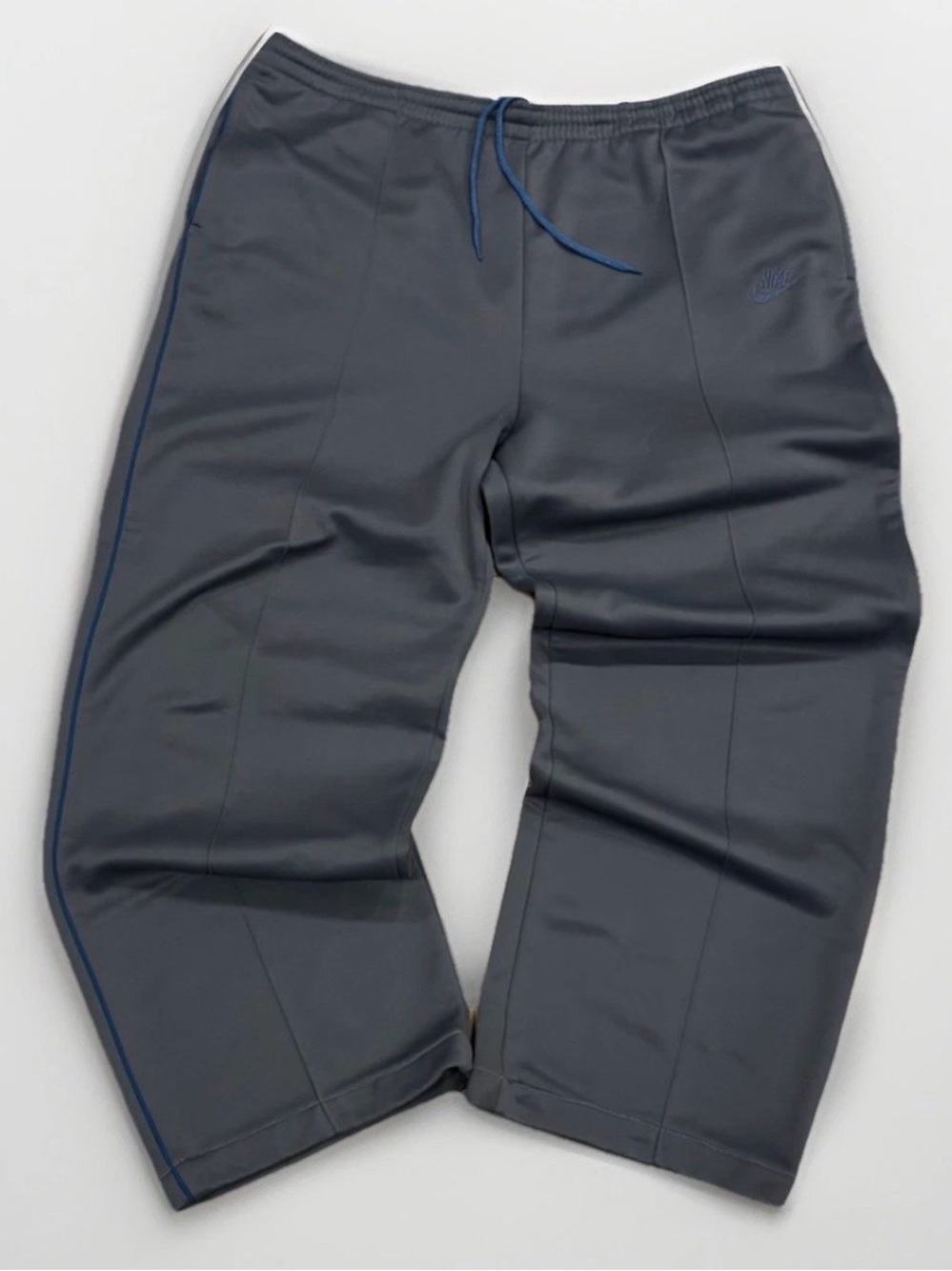 Vintage Nike Track Pants Blue Tag Gray Size XL Made in USA Big Baggy Wide Leg